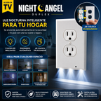 Enchufe Doble Inteligente con Luz Nocturna LED Automática – Seguridad y Comodidad para tu Hogar
