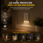 Enchufe Doble Inteligente con Luz Nocturna LED Automática – Seguridad y Comodidad para tu Hogar