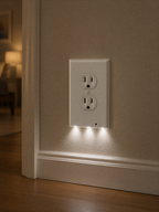 Enchufe Doble Inteligente con Luz Nocturna LED Automática – Seguridad y Comodidad para tu Hogar
