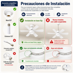 Ventilador de Techo con Luz LED Inteligente – Silencioso, Regulable, con Control Remoto e Instalación Fácil para tu Hogar