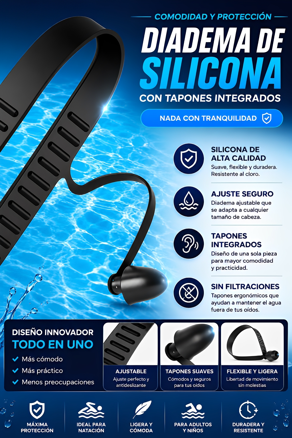 Gafas de Natación Antivaho con Visión Panorámica 180° y Protección UV | Ajuste Antifugas