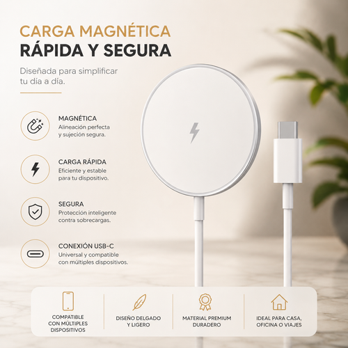 Cargador inalámbrico magnético ultradelgado