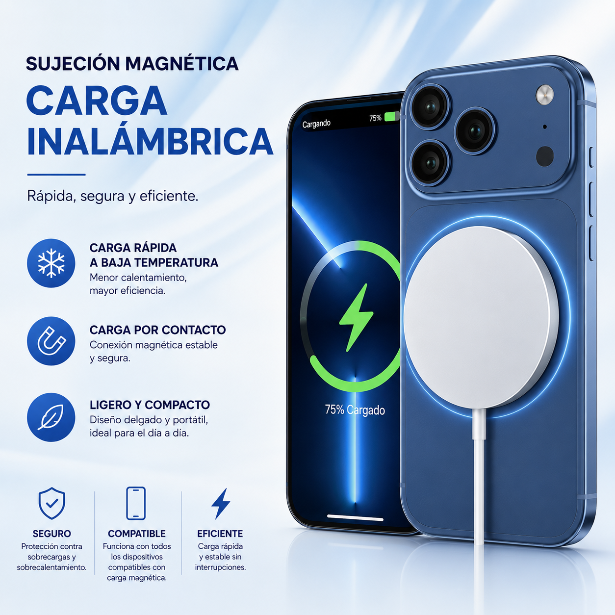 Cargador inalámbrico magnético ultradelgado